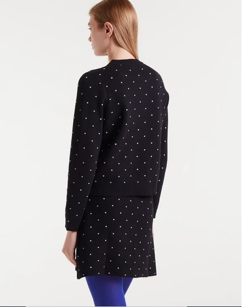 Compañía Fantástica_ Cárdigan jacquard con mini puntos blancos - Imagen 2