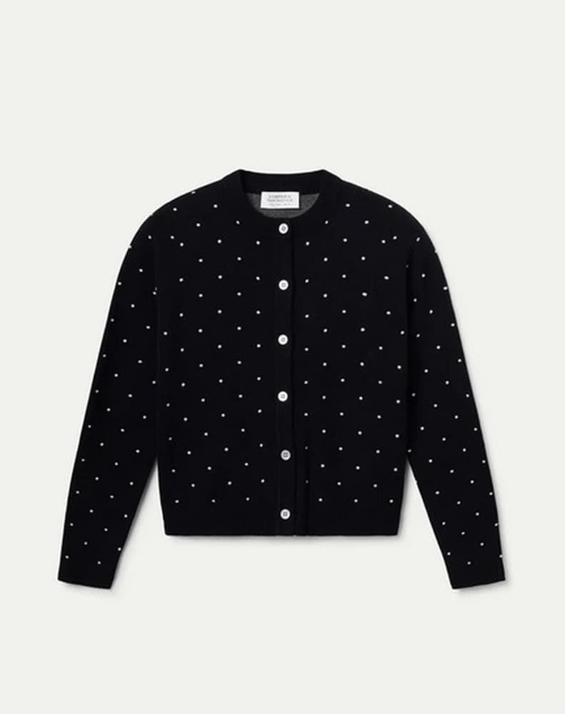 Compañía Fantástica_ Cárdigan jacquard con mini puntos blancos - Imagen 5