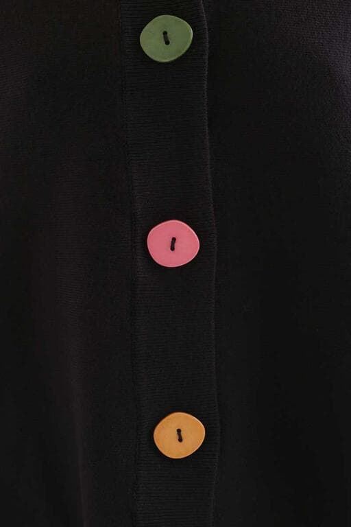 Compañía Fantástica_ Cardigan negra botones colores - Imagen 3