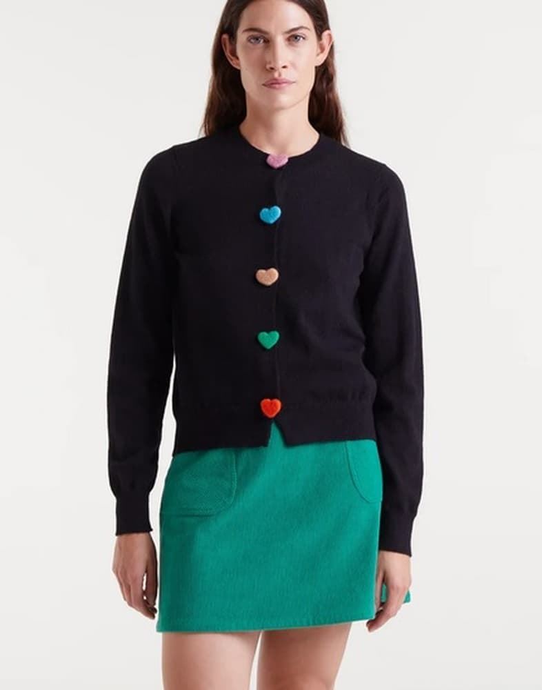 Compañía Fantástica_ Cardigan punto con detalles corazones colores - Imagen 1