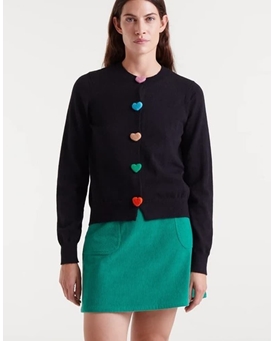 Compañía Fantástica_ Cardigan punto con detalles corazones colores - Imagen 1