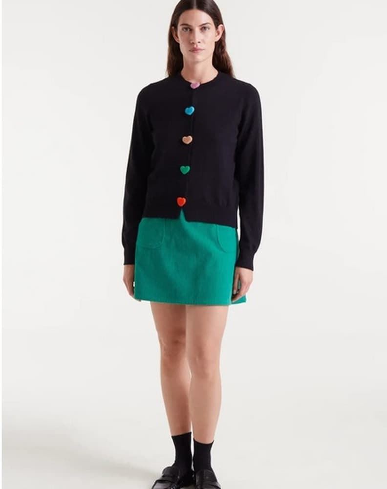 Compañía Fantástica_ Cardigan punto con detalles corazones colores - Imagen 4