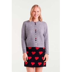 Compañia Fantástica_ Cardigan punto gris cuello redondo - Imagen 1