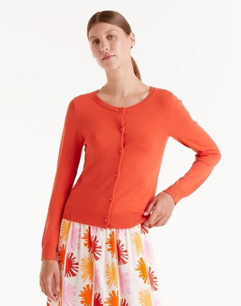 Compañía Fantástica_ Chaqueta de punto fino naranja - Imagen 1