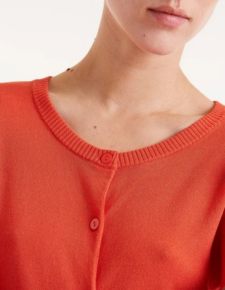 Compañía Fantástica_ Chaqueta de punto fino naranja - Imagen 3