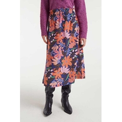 Compañía Fantástica_ Falda midi crepé ligero estampado Tigerlily - Imagen 1