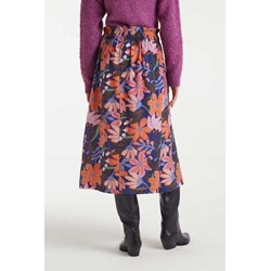 Compañía Fantástica_ Falda midi crepé ligero estampado Tigerlily - Imagen 2