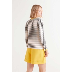 Compañía Fantástica_ Jersey cuello pico rayas negras - Imagen 2