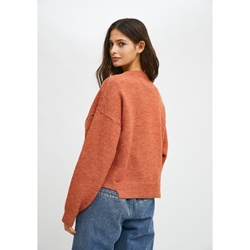 Compañía Fantástica_ Jersey de punto corte asimétrico naranja - Imagen 2