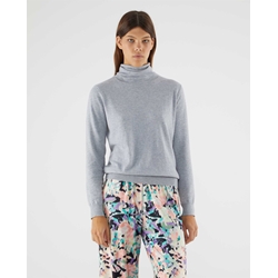 Compañía Fantástica_ Jersey de punto gris con cuello vuelto - Imagen 1