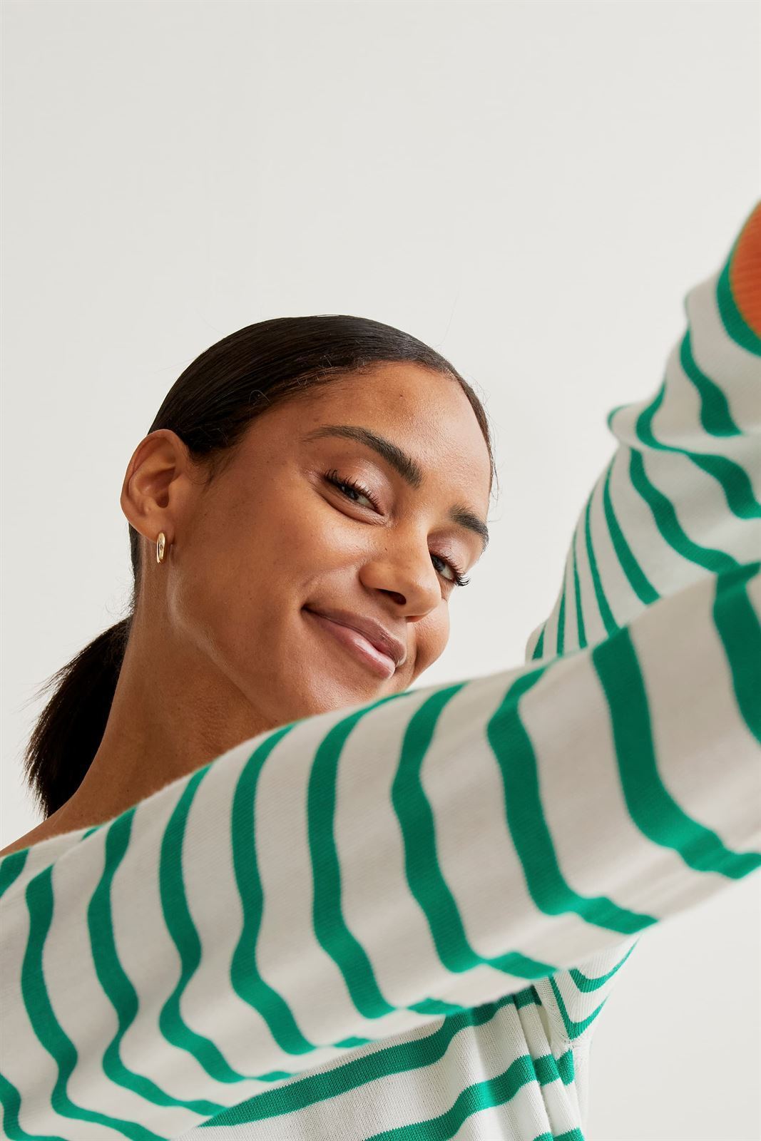 Compañía Fantástica_ Jersey de punto rayas verde/ blanco - Imagen 5