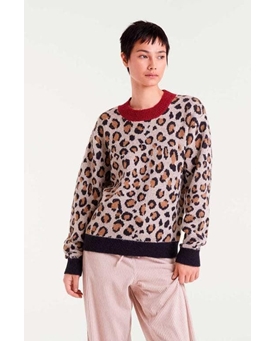 Compañía Fantástica_ Jersey jacquard con estampado mini leopard - Imagen 1