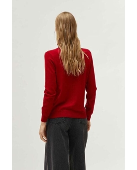 Compañía Fantástica_Jersey punto fino cuello alto rojo - Imagen 2