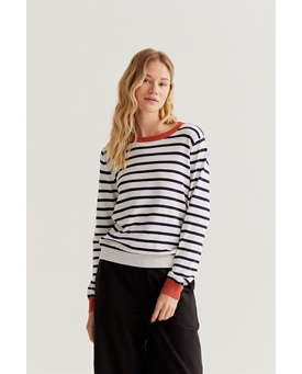 Compañía Fantástica_ Jersey punto fino raya marino - Imagen 1