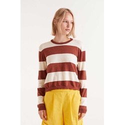 Compañía Fantástica_ Jersey punto fino rayas marrón - Imagen 1