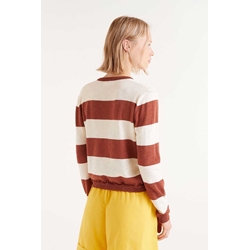 Compañía Fantástica_ Jersey punto fino rayas marrón - Imagen 2