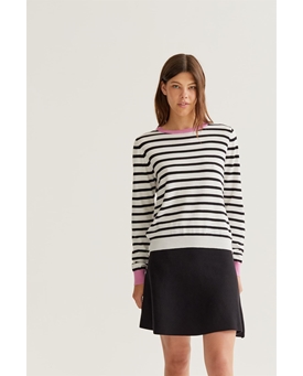 Compañía Fantástica_ Jersey punto fino rayas negras - Imagen 1