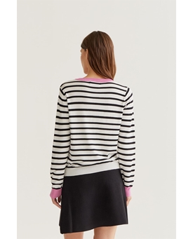 Compañía Fantástica_ Jersey punto fino rayas negras - Imagen 2