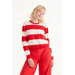 Compañía Fantástica_ Jersey punto fino rayas rojas - Imagen 1