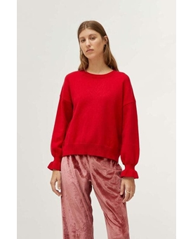 Compañía Fantástica_Jersey punto rojo detalles puños - Imagen 1
