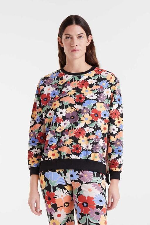 Compañía Fantástica_ Sudadera algodón estampado flores - Imagen 1