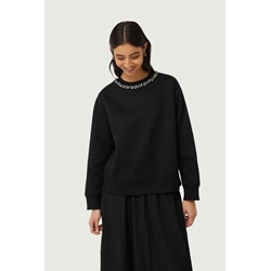 Compañía Fantástica_ Sudadera con cuello joya negra - Imagen 1