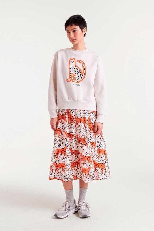 Compañía Fantástica_ Sudadera felpa estampado cat lover - Imagen 4