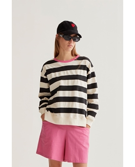 Compañía Fantástica_ Sudadera rayas negras - Imagen 1