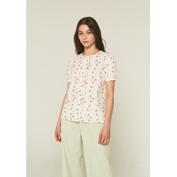 Compañía Fantástica_ Top/Blusa en cambric con cintas y estampado de hormigas - Imagen 1