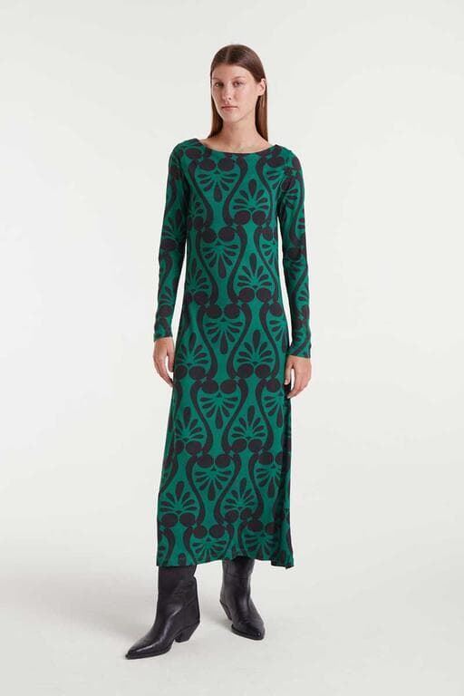 Compañía Fantástica_ Vestidlo largo con estampado Baroque - Imagen 1