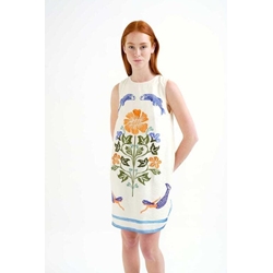 Compañía Fantástica_ Vestido corto con estampado Palm & Mermaid - Imagen 1