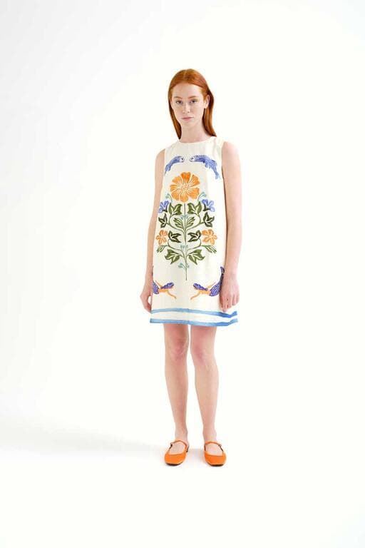 Compañía Fantástica_ Vestido corto con estampado Palm & Mermaid - Imagen 4