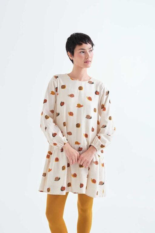 Compañía Fantástica_ Vestido corto estampado caracoles - Imagen 1