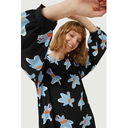 Compañía Fantástica_ Vestido corto estampado floral Calatea negro - Imagen 1