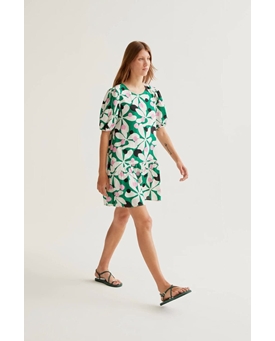 Compañía Fantástica_ Vestido corto estampado hosta - Imagen 1