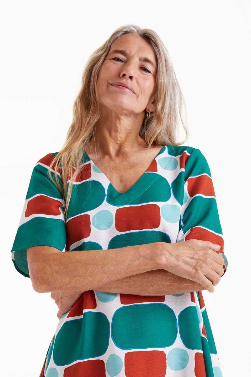 Compañía Fantástica_ Vestido corto estampado Pepper Mint - Imagen 4