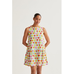 Compañía Fantástica_ Vestido corto estampado tulipanes - Imagen 1