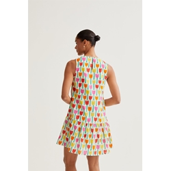 Compañía Fantástica_ Vestido corto estampado tulipanes - Imagen 2