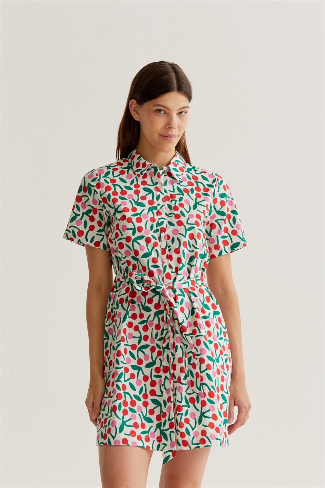 Compañía Fantástica_ Vestido estampado guinda - Imagen 1