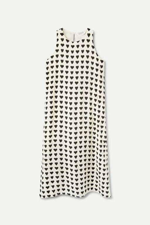 Compañía Fantástica_ Vestido largo con estampado de corazones - Imagen 5