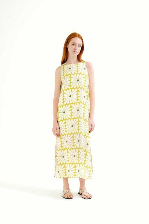 Compañía Fantástica_ Vestido largo con estampado Olive Flower - Imagen 1
