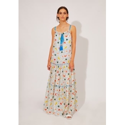 Compañía Fantástica_ Vestido largo estampado guindillas - Imagen 1