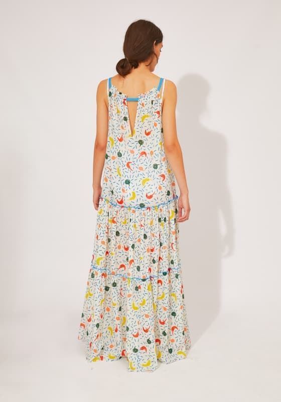 Compañía Fantástica_ Vestido largo estampado guindillas - Imagen 2