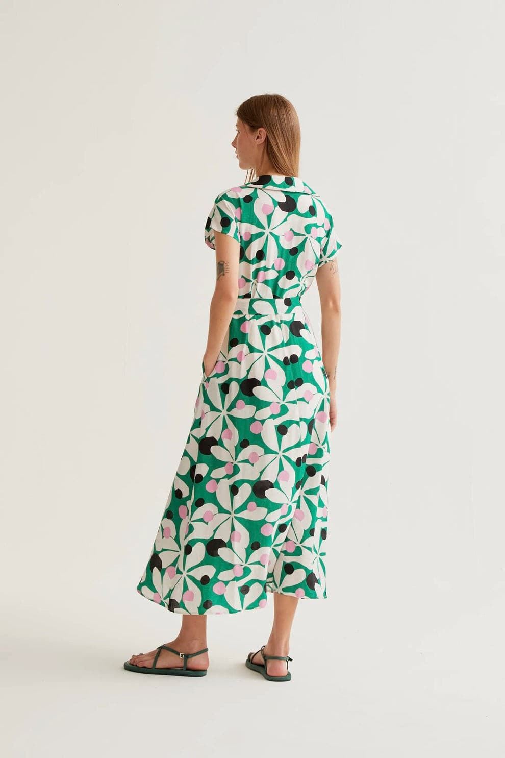 Compañía Fantástica_ Vestido largo estampado hosta - Imagen 4