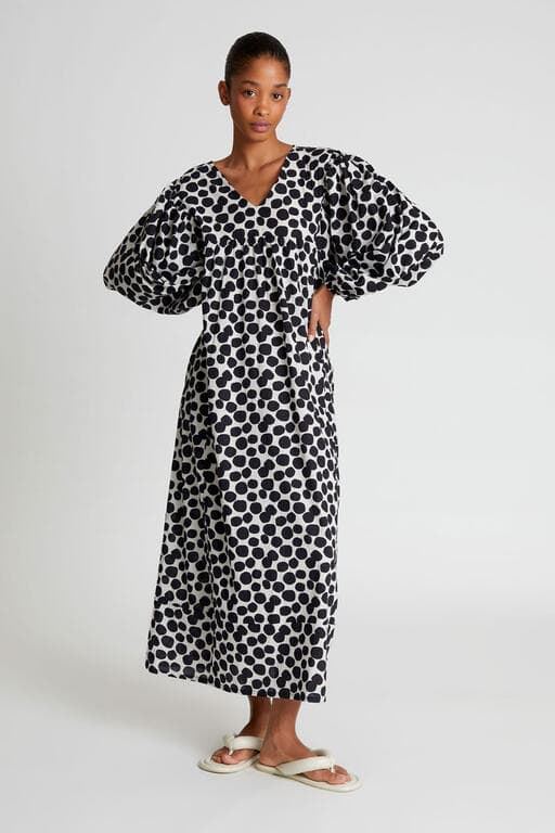 Compañía Fantástica_ Vestido largo estampaso terrazo - Imagen 1