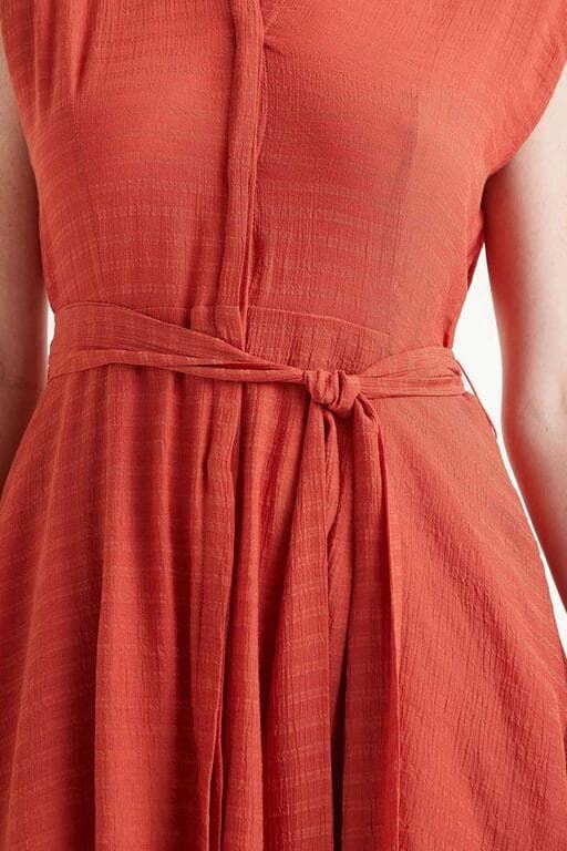 Compañía Fantástica_ Vestido largo fluido naranja - Imagen 2