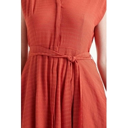 Compañía Fantástica_ Vestido largo fluido naranja - Imagen 2