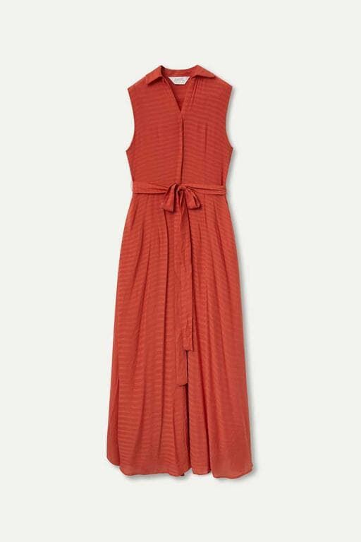 Compañía Fantástica_ Vestido largo fluido naranja - Imagen 5