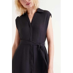 Compañía Fantástica_ Vestido largo fluido negro - Imagen 2