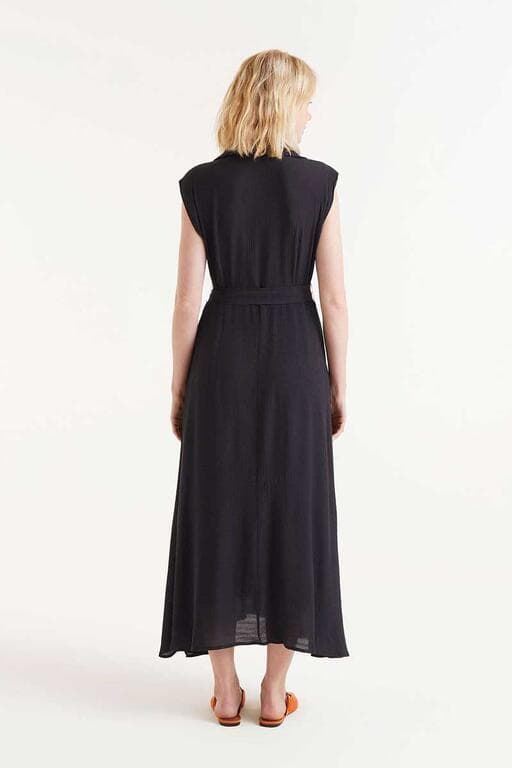 Compañía Fantástica_ Vestido largo fluido negro - Imagen 3